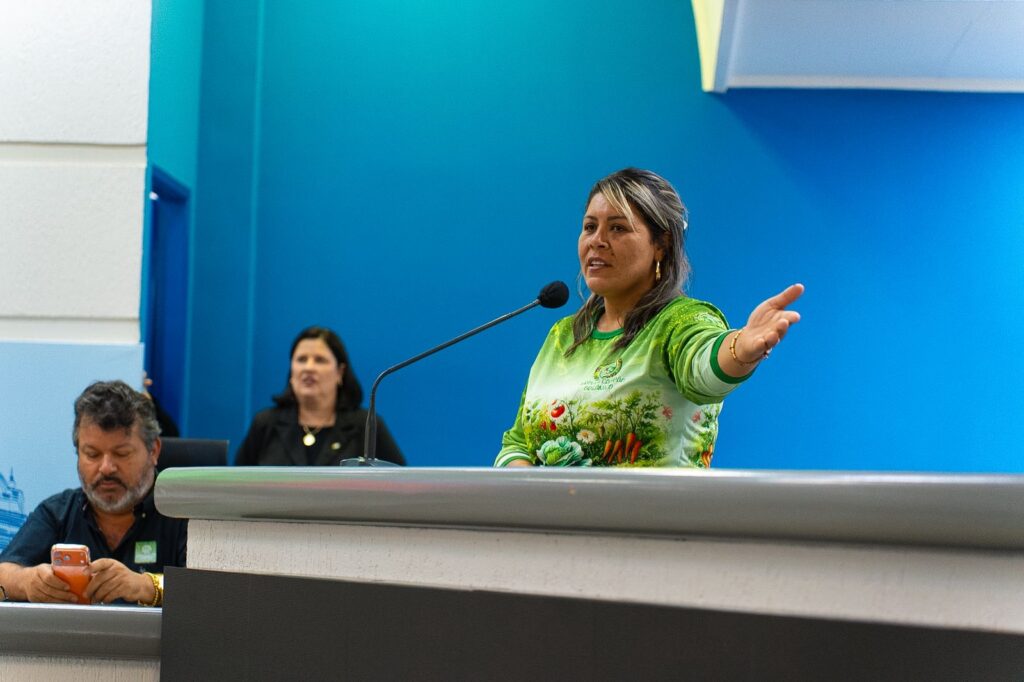 Emilia Diniz, liderança da Agrovila Campão Orgânico. Foto: Pedro Roque