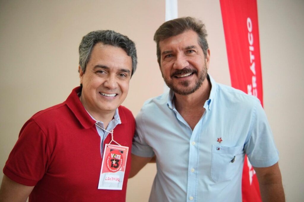 Landmark, à esquerda, conseguiu R$ 150 mil em emendas com o deputado Pedro Kemp, à direita. Foto: Pedro Roque